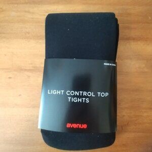 Avenue Black Opaque Tights Size EEE